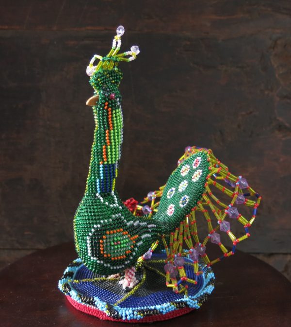 Beaded peacock